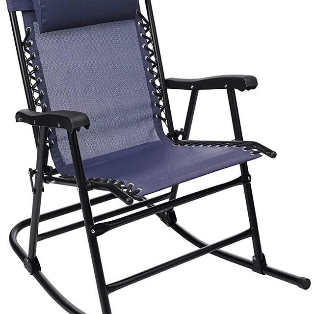 AmazonBasics Foldable Rocking Chair, Navy