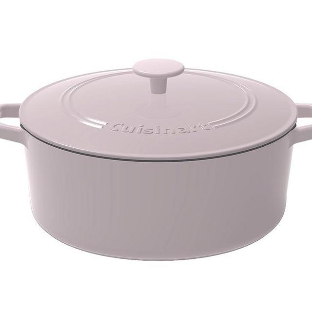 Cuisinart Chef's Classic Enameled Cast Iron 7-Quart Round Covered Casserole, Grey/Lilac