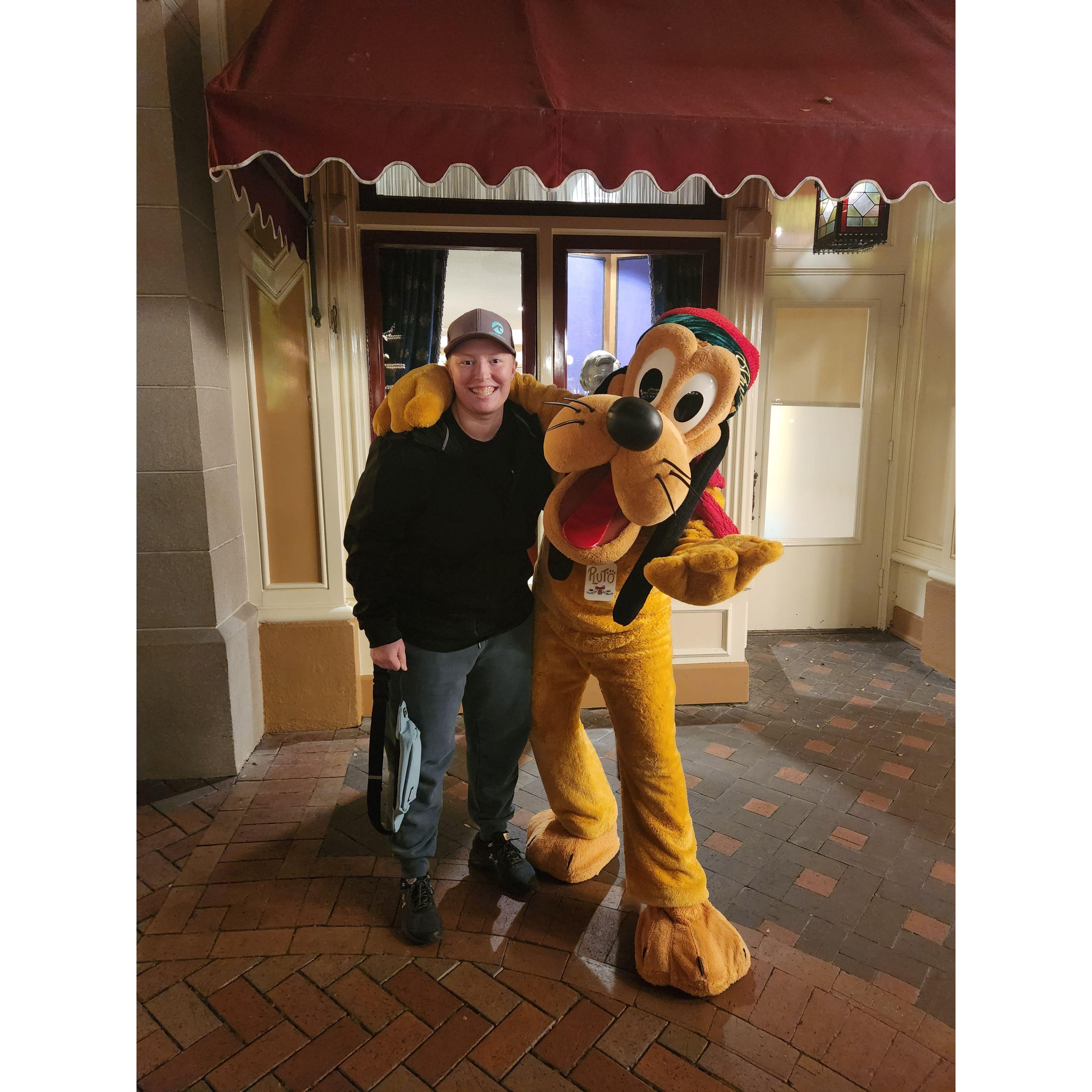 When Kennedy finally got to meet her favorite character Pluto!