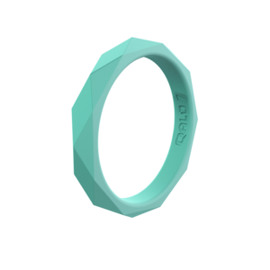 Women's Jet Black Geo Stackable Silicone Ring