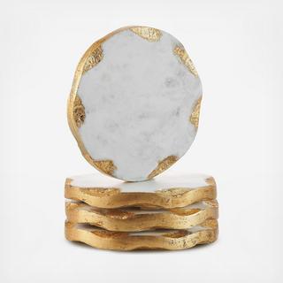 Lavi Marble Organic Edge Coaster, Set of 4