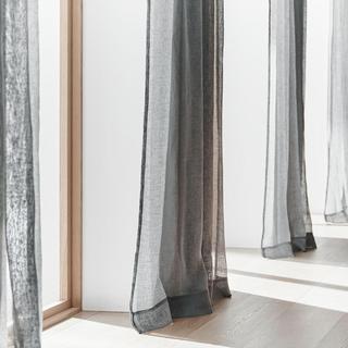 European Flax Certified Linen Sheer Window Curtain Panel