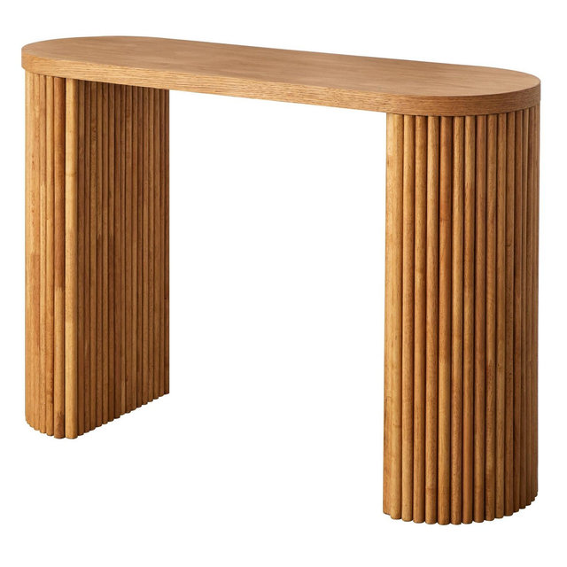 Lifestorey Terra Fluted Console Table Light Walnut