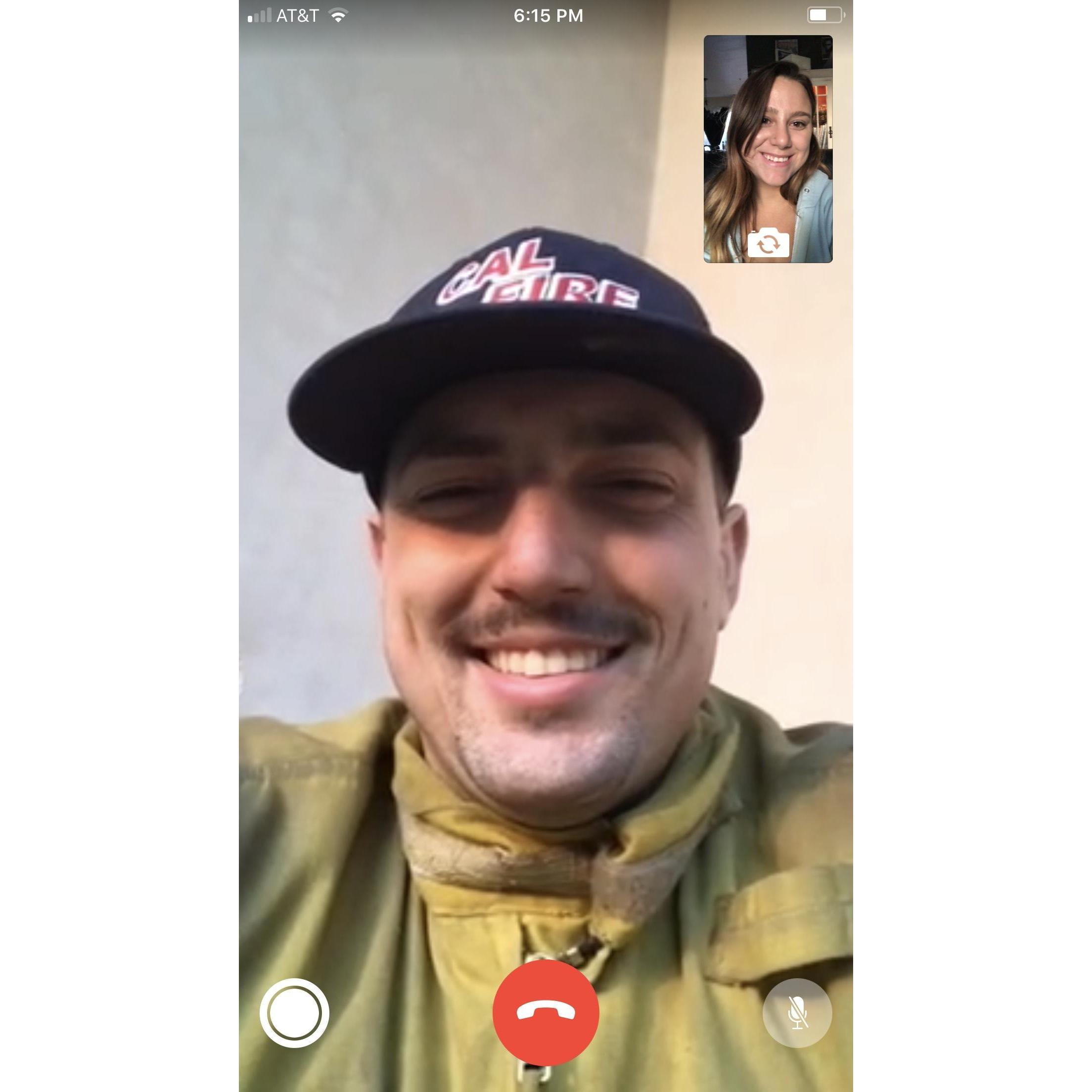 Getting some FaceTime in during a month being apart.