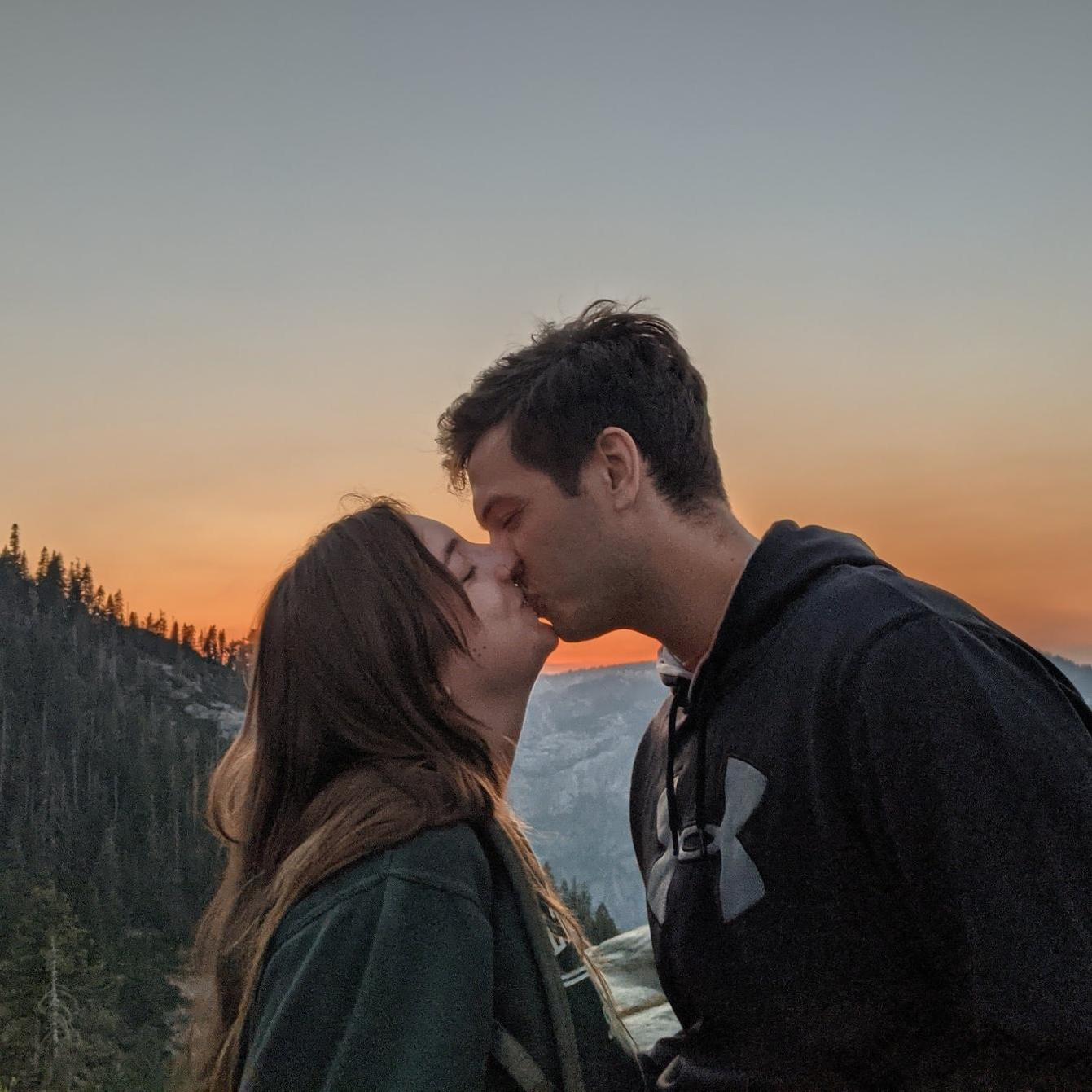 Enjoying the beauty of Yosemite National Park at sunset.
