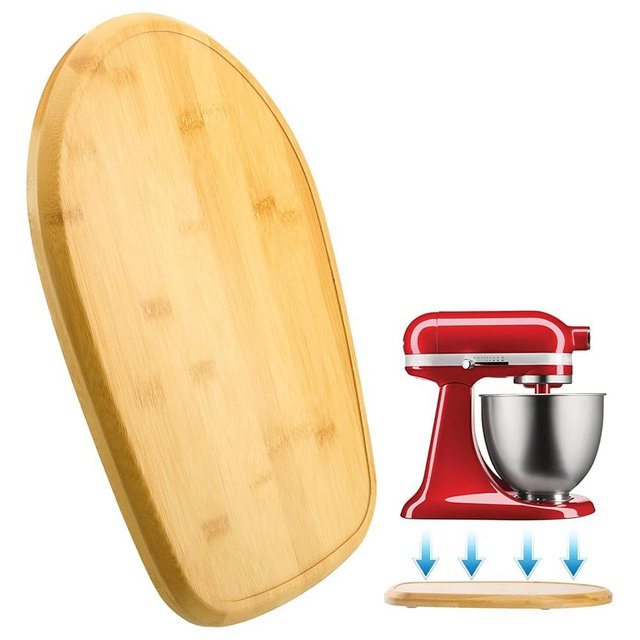 Upgrade Mixer Slider Mat for Kitchen Aid Stand Mixer, Bamboo Sliding Board for Artisan 4.5-5 Qt Tilt Head Stand Mixer, Kitchen Aid Accessories and Attachments, Thickness 2cm/0.79in, Natural