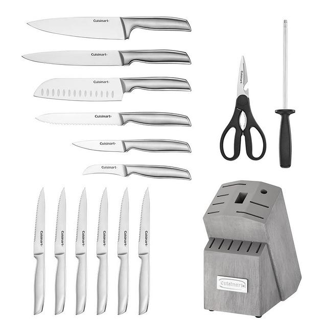 Cuisinart 15PC Ergonomic High-Carbon Stainless Steel Grey Block Set, C77SS-15PGJ