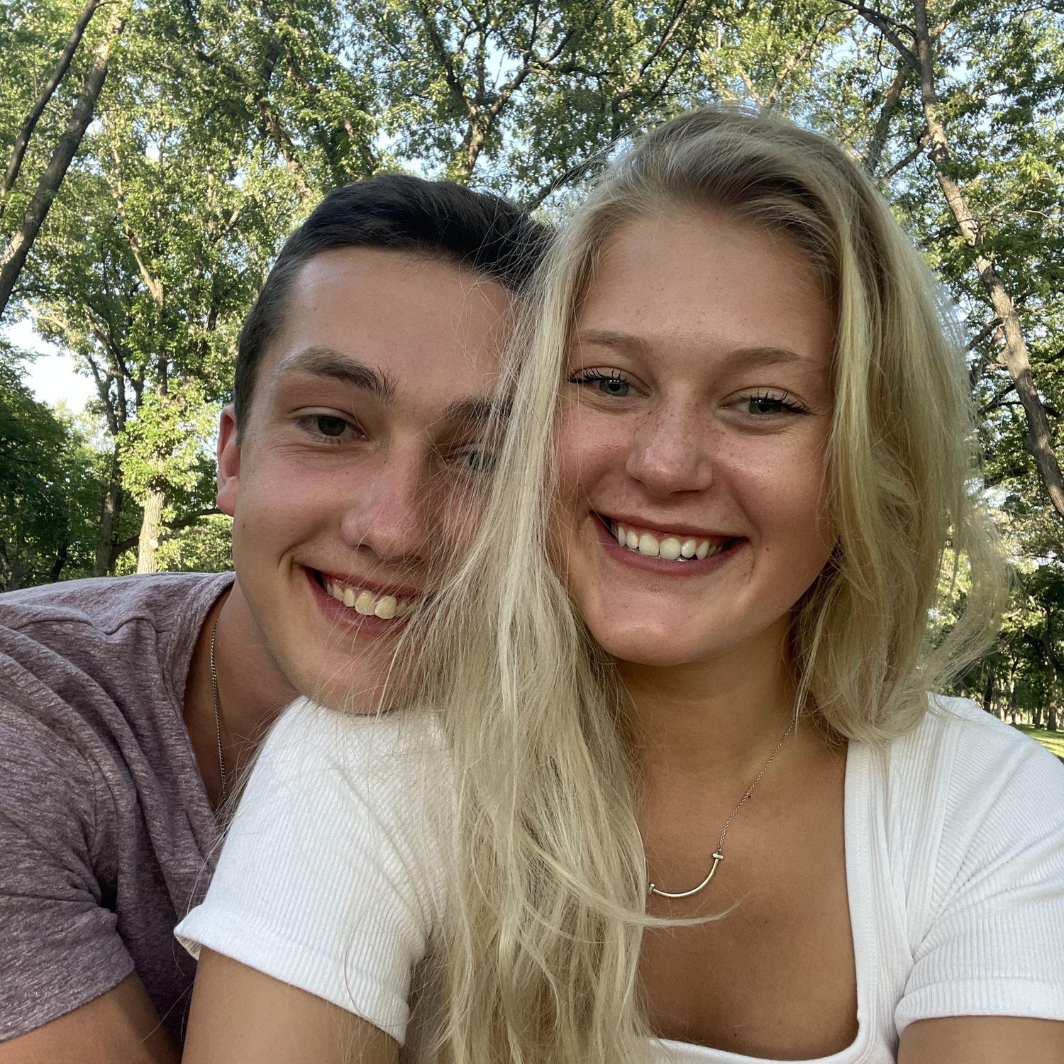 One of our first picnic dates in Island Park.