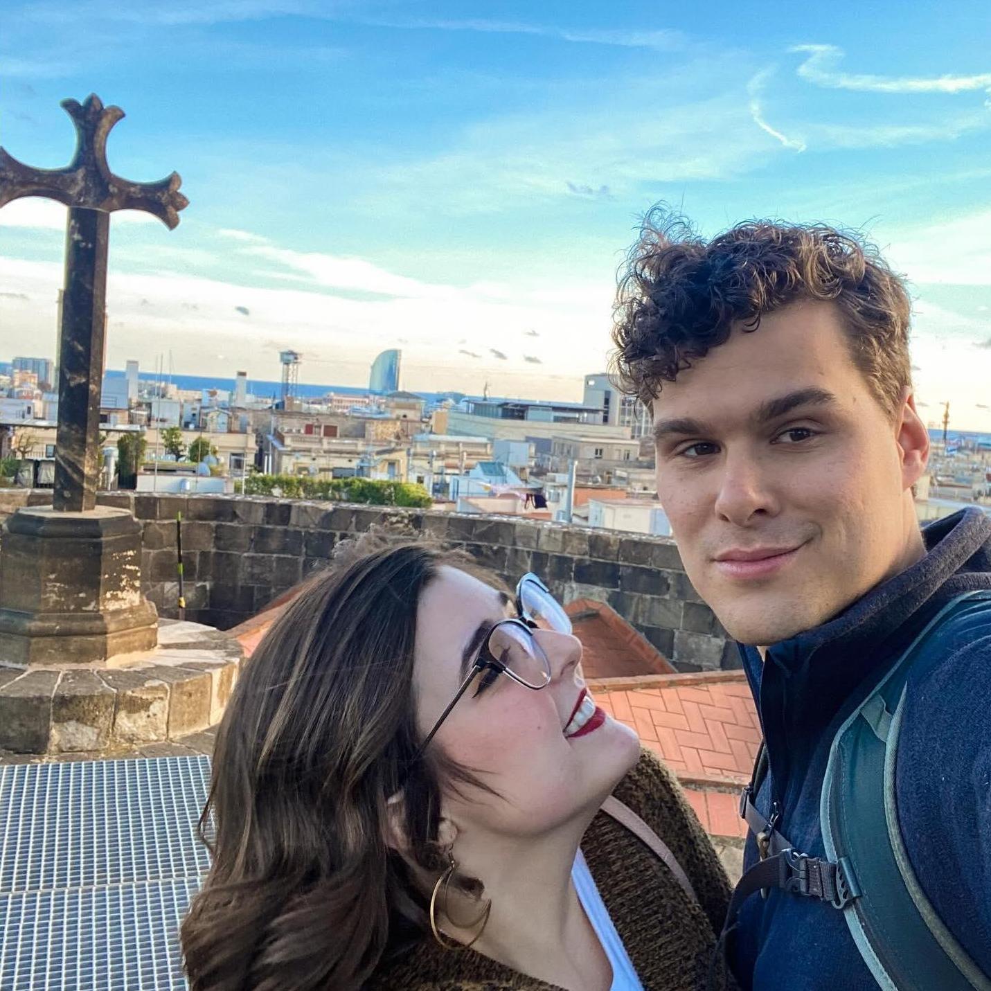 looking at the pigeon that pooped on his head