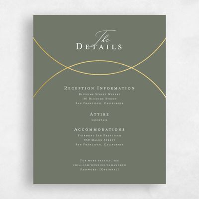 Dark Sage, Green Wedding Enclosure - Paltz Foil
