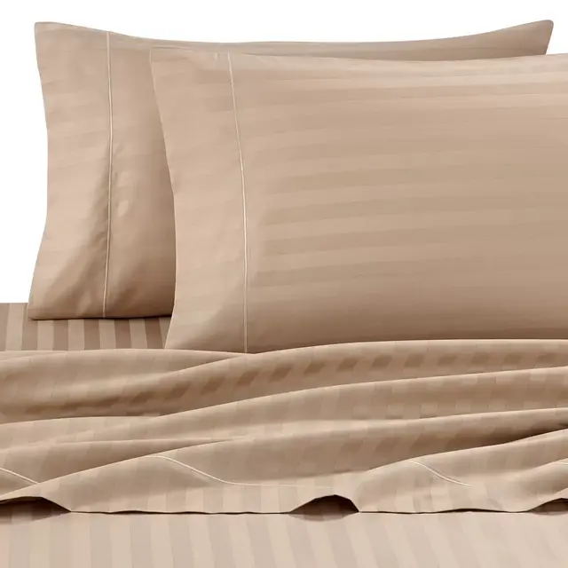 Wamsutta® Damask Stripe 500-Thread-Count Pima King Pillowcases in Taupe (Set of 2)