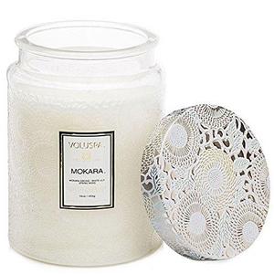 Voluspa Mokara Large Embossed Glass Jar Candle Limited Edt. 16 oz