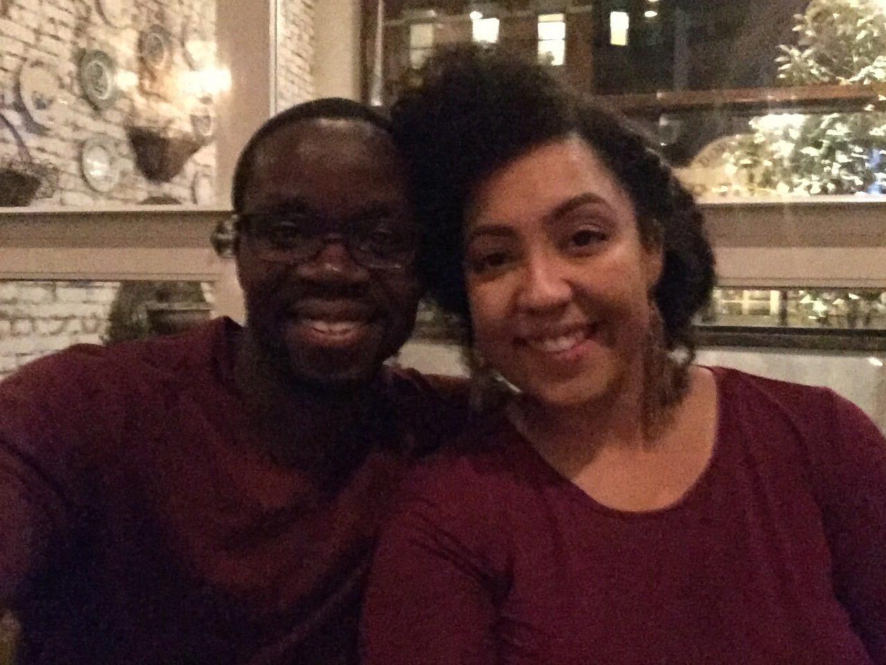 Our 3rd date where we surprisingly showed up matching from head to toe! Wine colored top, dark denim jeans, and brown boots. We had to capture the moment!