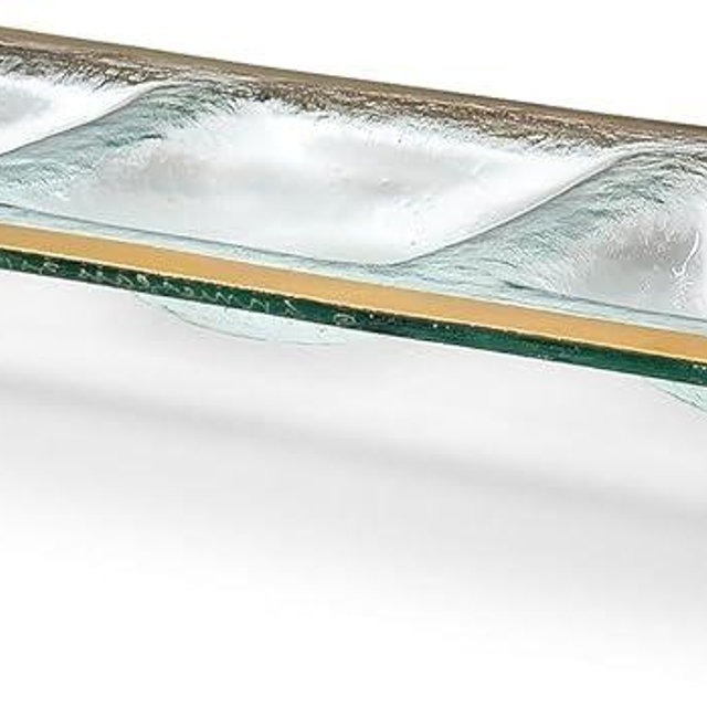 Annieglass Roman Antique 14 x 5.5 Inch Three-Section Tray with 24k Gold, Timeless Glass Tableware for All Occasions, Made in The USA