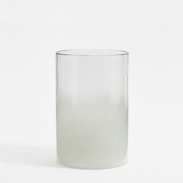 Montecito Glass Hurricane, 7"x11" - White Ombre