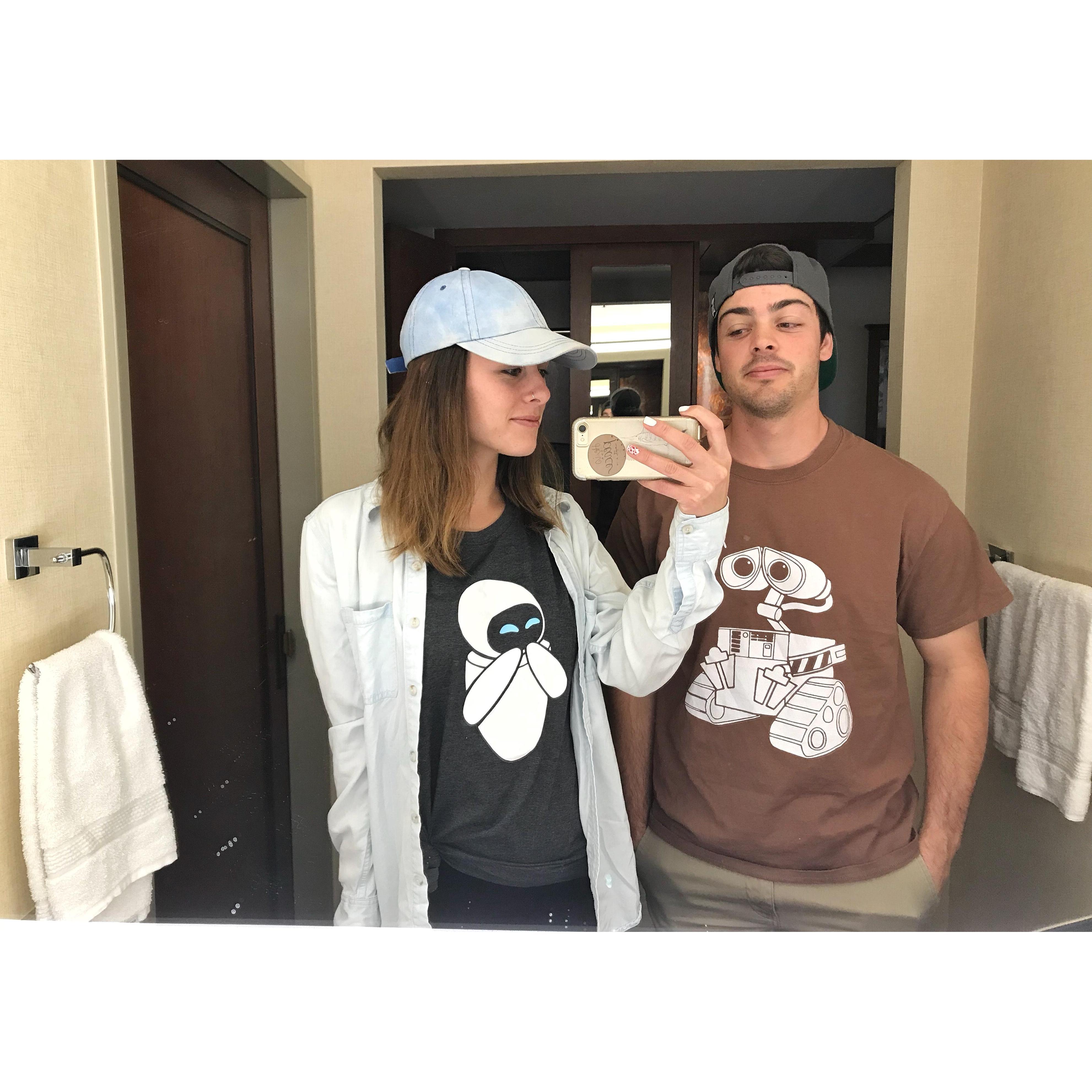 Feb. 15th, 2018: Debbie (Josh's mom): "He must really like you if he is willing to wear a couple's t-shift with you to Disneyland"