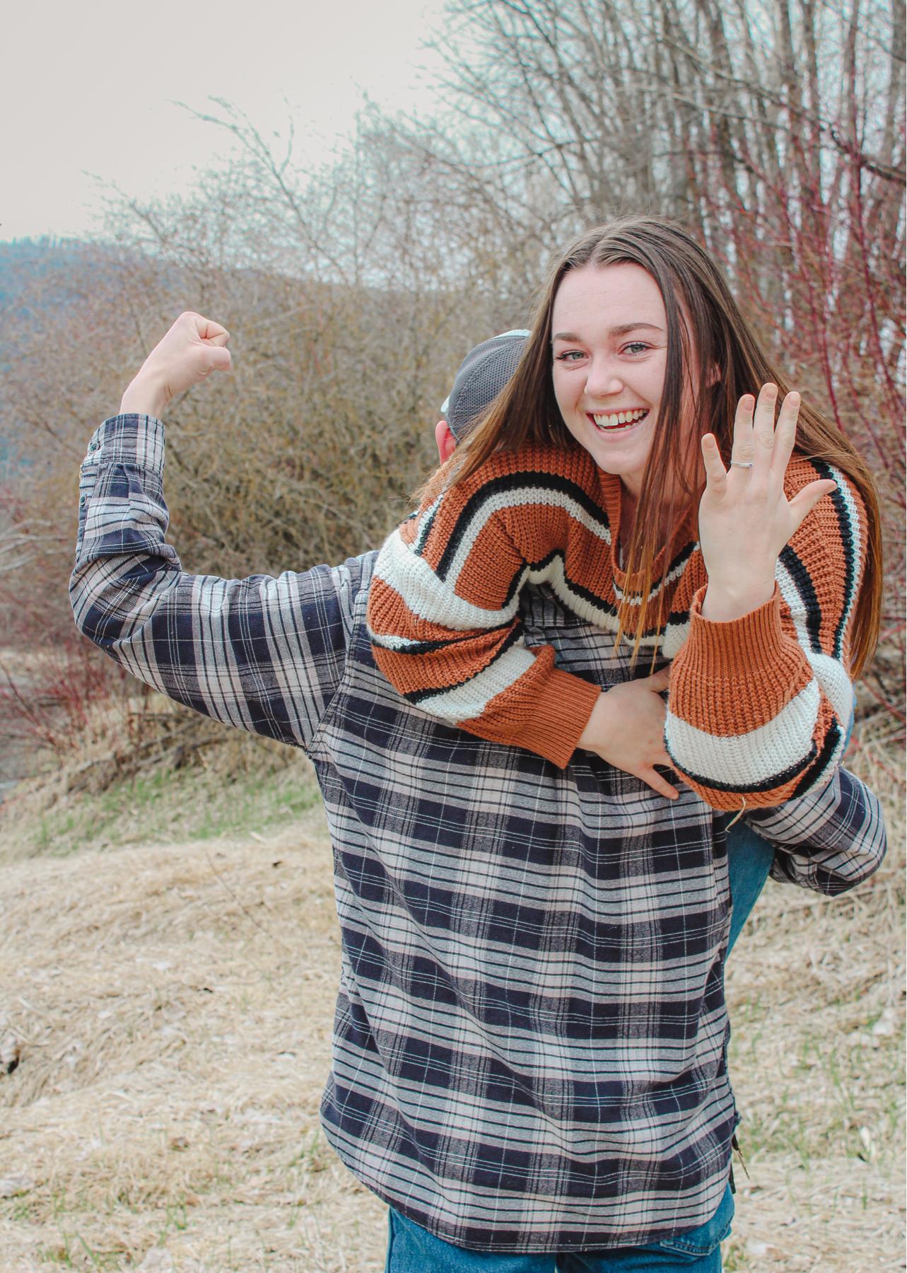 Him being his fun loving and goofy strong self as we got our engagement photos!