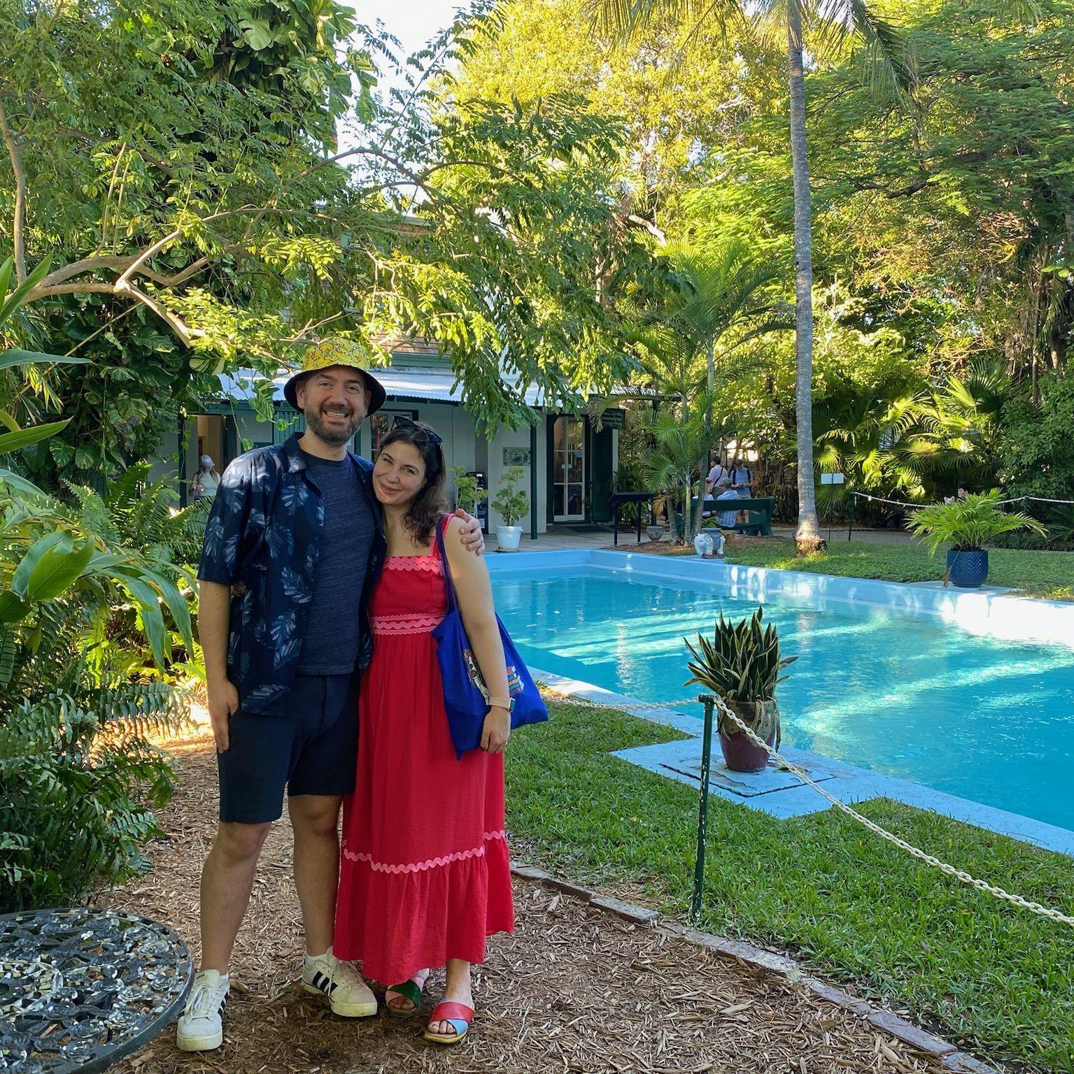 At the Hemingway House in Key West!