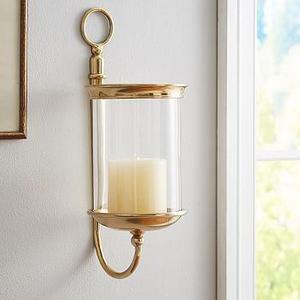 Arlington Wall Mounted Hurricane, Brass