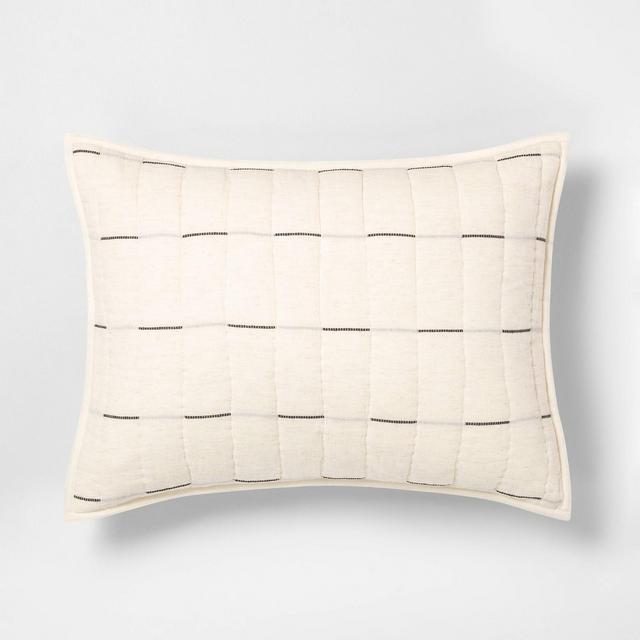 King Broken Stripe Pillow Sham Railroad Gray - Hearth & Hand™ with Magnolia