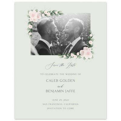 Lightest Green Wedding Digital Save the Date - Aldeney Photo