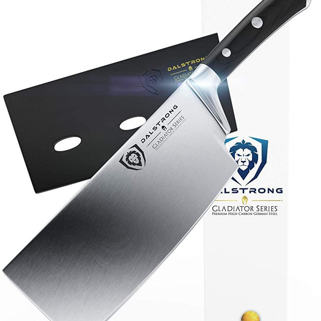 DALSTRONG Cleaver Knife - 7" - Gladiator Series - Forged ThyssenKrupp German HC Steel - Sheath