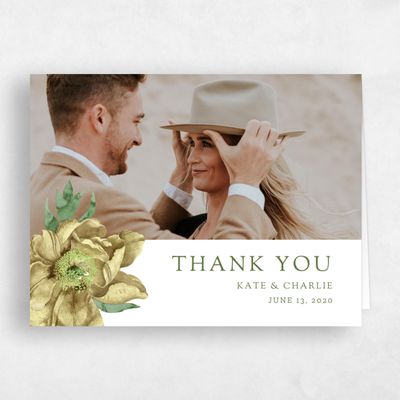 Yellow Wedding Thank You - Sparrow Portrait