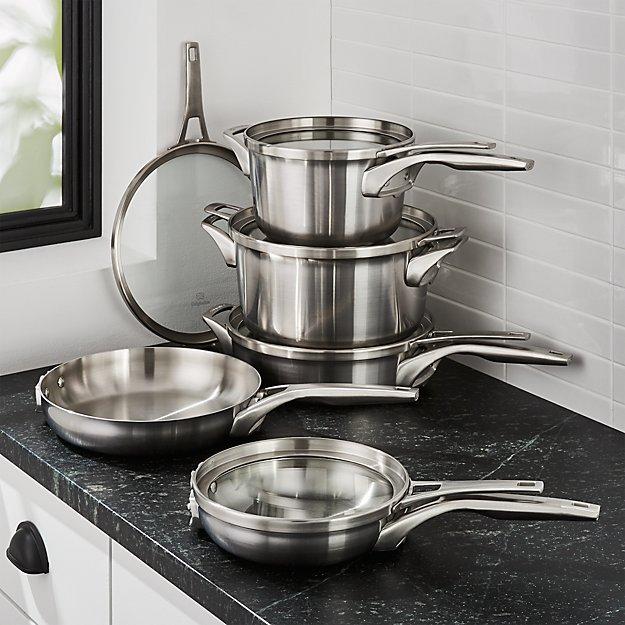 Calphalon ® Premier Stainless Steel Space-Saving 10-Piece Cookware Set