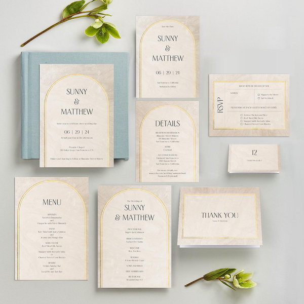 Zola Wedding Invitations - Dorado Arch Foil