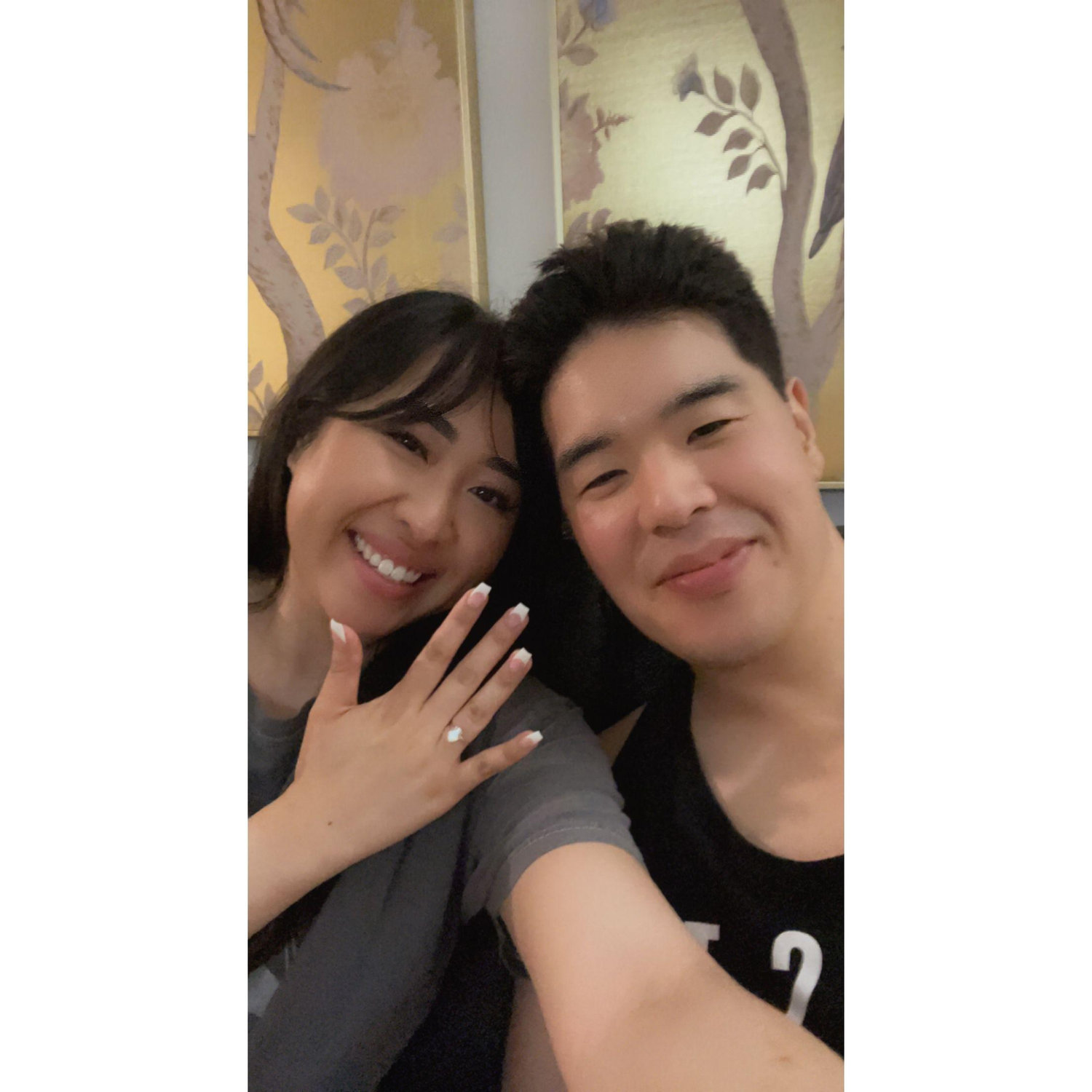 Our first night engaged! It didn't fully sink in yet at this point.