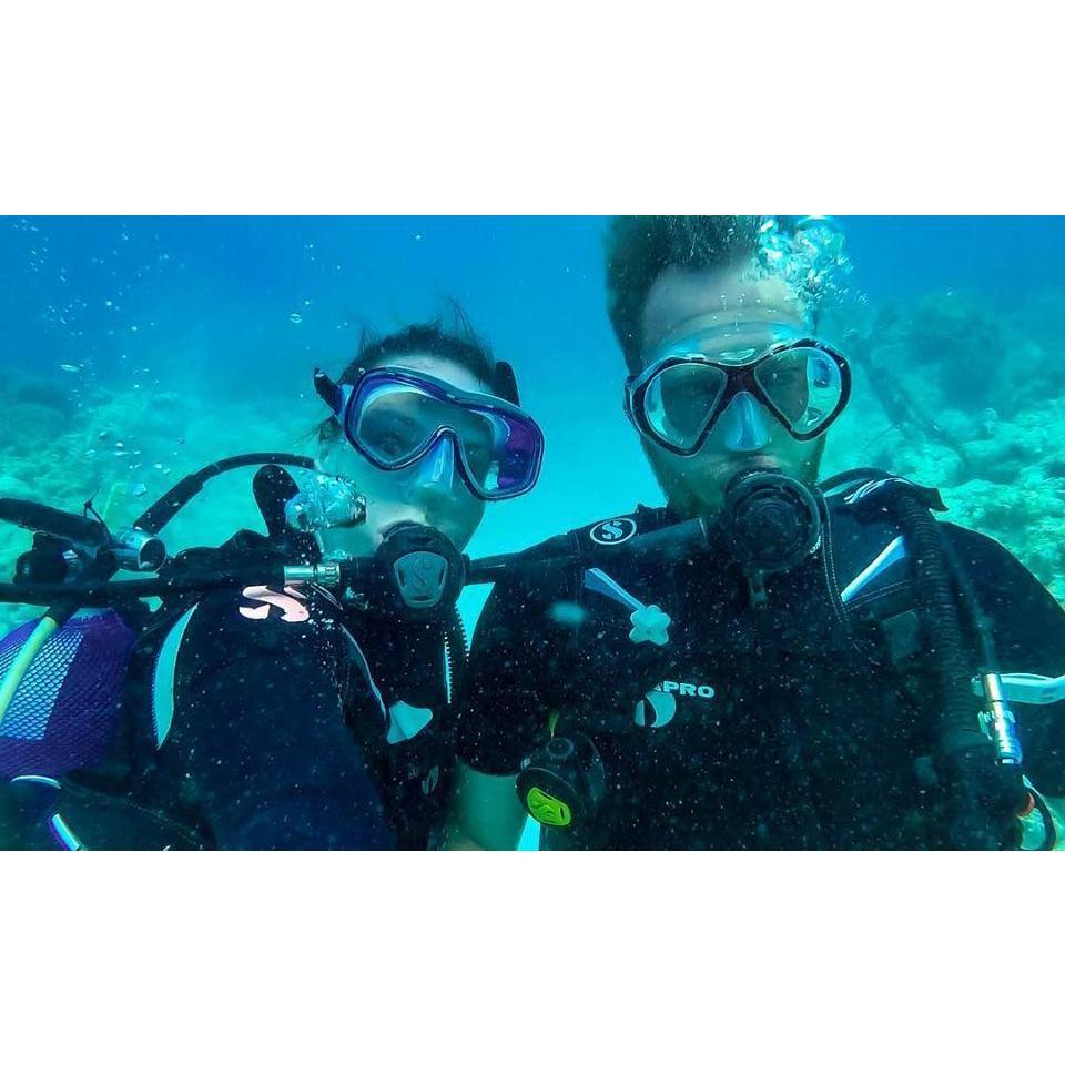 Diving together for the first time in Mauritius