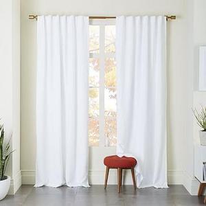 Belgian Linen Curtain, White, 48"x108"
