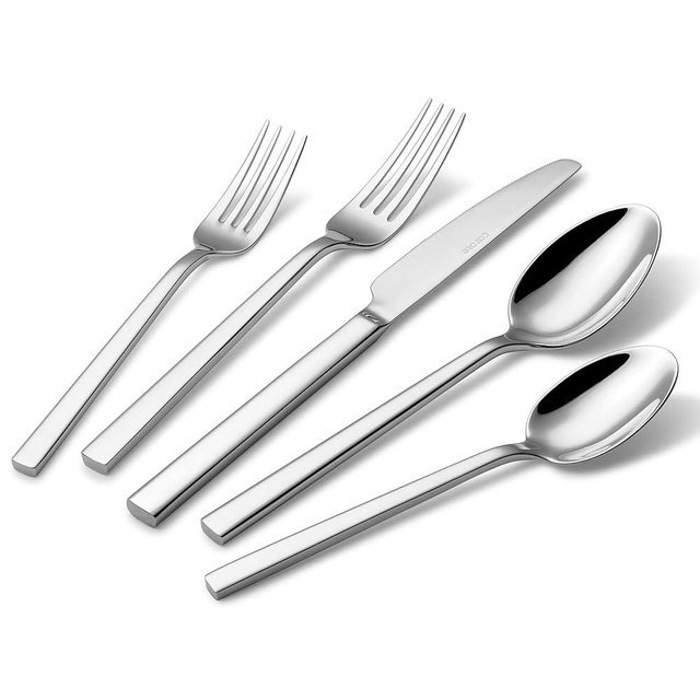 CAROTE 20 Pieces Silverware Set, Premium 18/10 Stainless Steel Flatware Set, Luxury Cutlery Set for 4, Dishwasher Safe for Home and Kitchen with Thick Handle, Party, Wedding, Silver