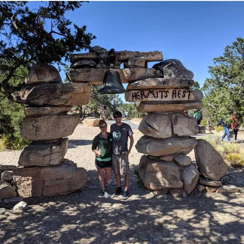 September 2019: Our western trip, but not our honeymoon. A man yelled "RAM FAM!" at us from across the parking lot which is now our running joke, head butting and all.