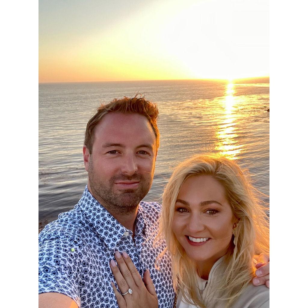 Jeff proposed in Palos Verdes, CA Labor Day Weekend 2024 on the cliffs during sunset