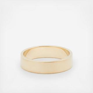 Men's Flat Matte 5mm 14K Wedding Band