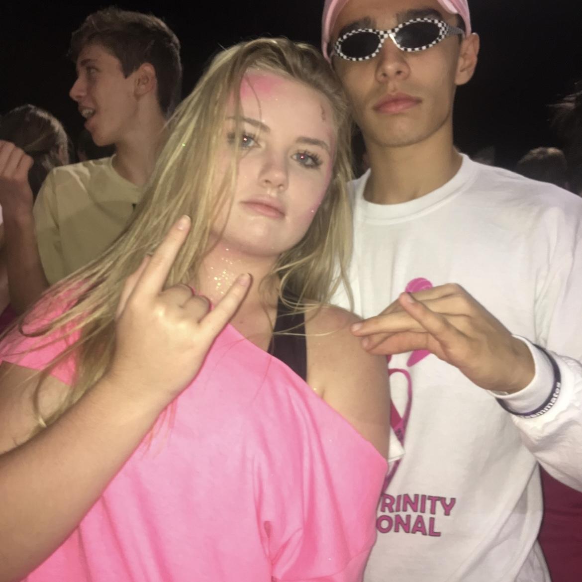 Our first picture together at a Blessed Trinity Football game