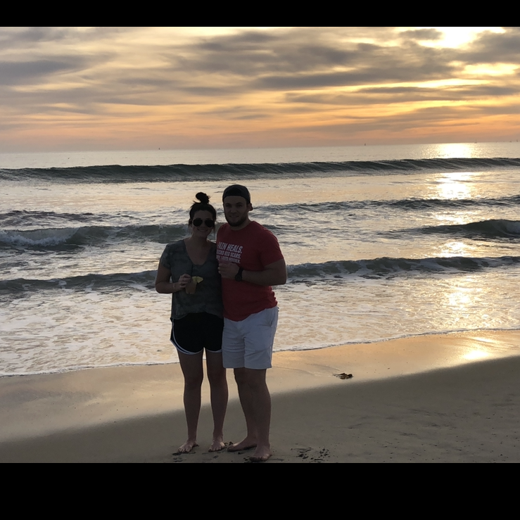 Trip to San Diego! Enjoying the sunset on the beach!