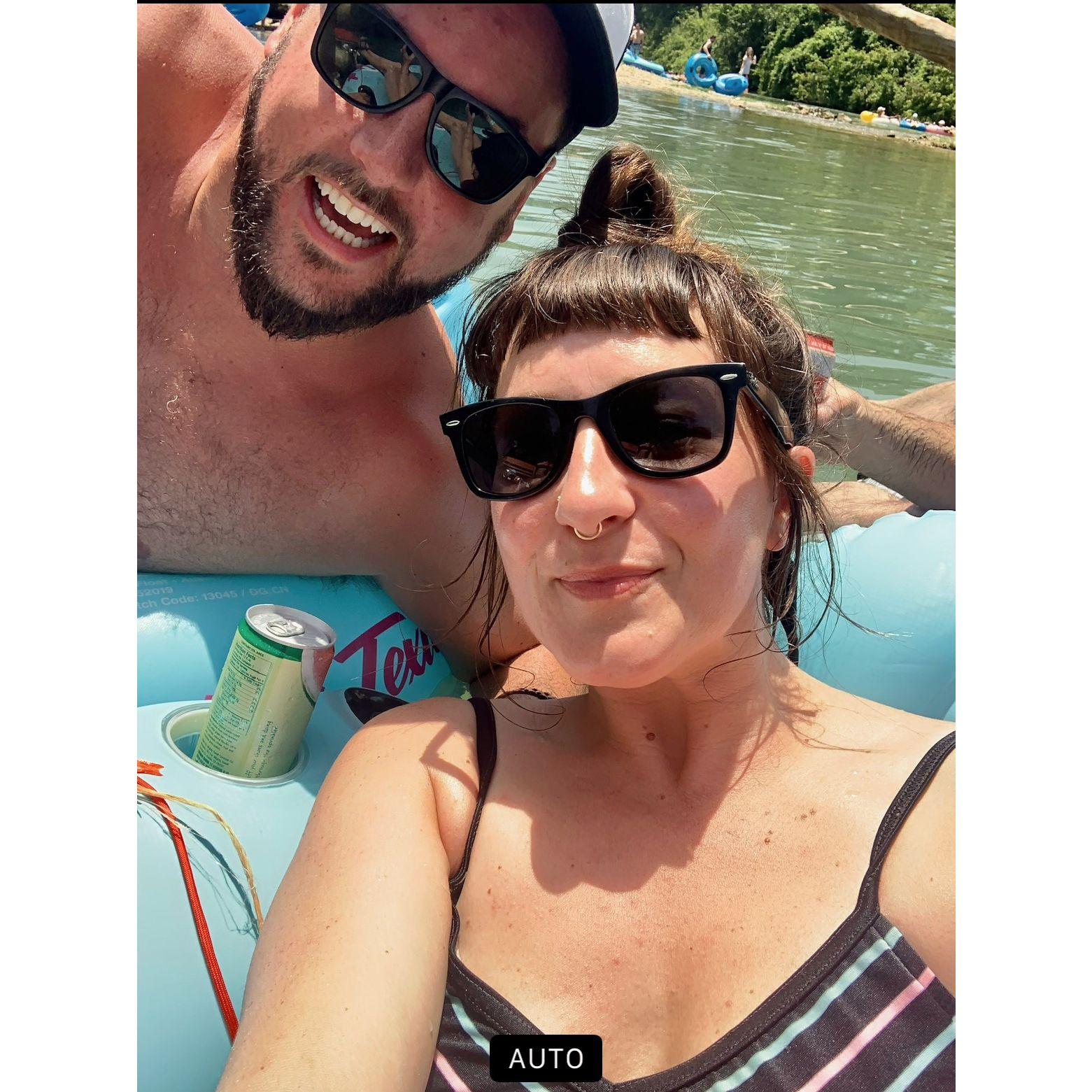 Jesse's first time tubing in Texas.