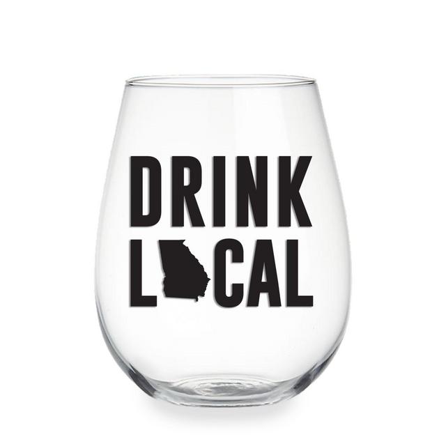 Wild Eye Designs® "Drink Local" Georgia Stemless Wine Glass