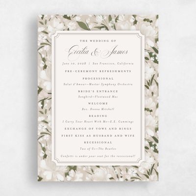 Canvas Tan, Beige Wedding Program - Annika