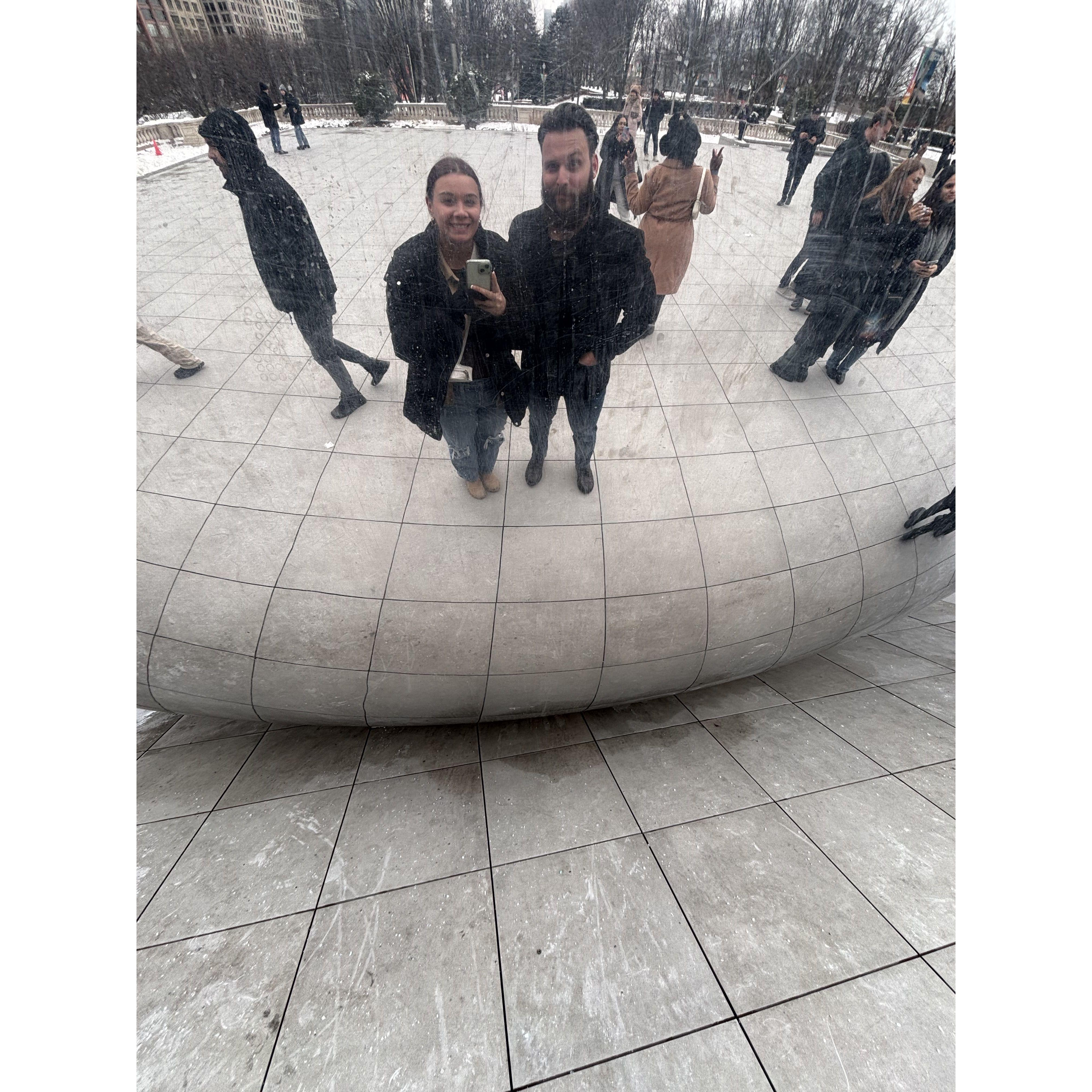 Year 2 anniversary celebration to Chicago, everyone thought this was the proposal spot