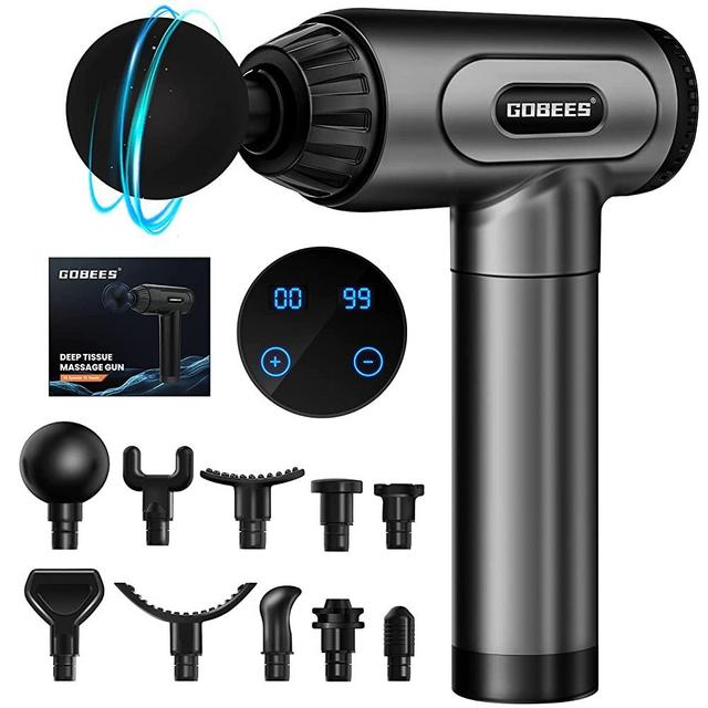 Massage Gun Deep Tissue Percussion Handheld Massager, 30 Speed Level Body Massage, Muscle Massager for Pain Relief, Relaxation, Portable Electric Massage Gun, 10 Heads