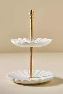 Tiered Marble Jewelry Stand