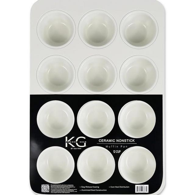 USA Pan Kitchen Gear Nonstick Ceramic 12-Cup Muffin Pan