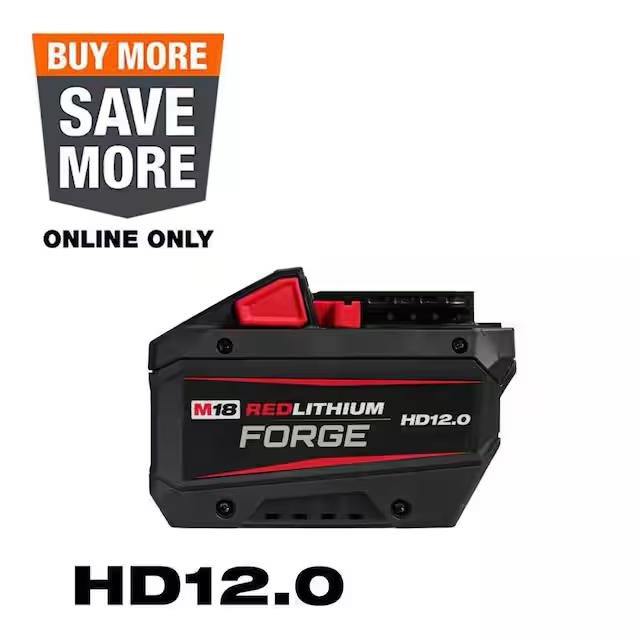 https://www.homedepot.com/p/Milwaukee-M18-18V-Lithium-Ion-REDLITHIUM-FORGE-HD-12-0-Ah-Battery-Pack-48-11-1813/329792262