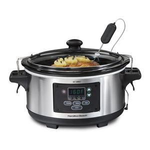 Hamilton Beach 6-Quart Programmable Slow Cooker (33969A) Set & Forget with Temperature Probe, Sealing Lid and Transport Clips