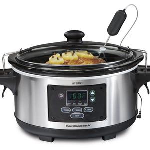 Hamilton Beach 6-Quart Programmable Slow Cooker (33969A) Set & Forget with Temperature Probe, Sealing Lid and Transport Clips