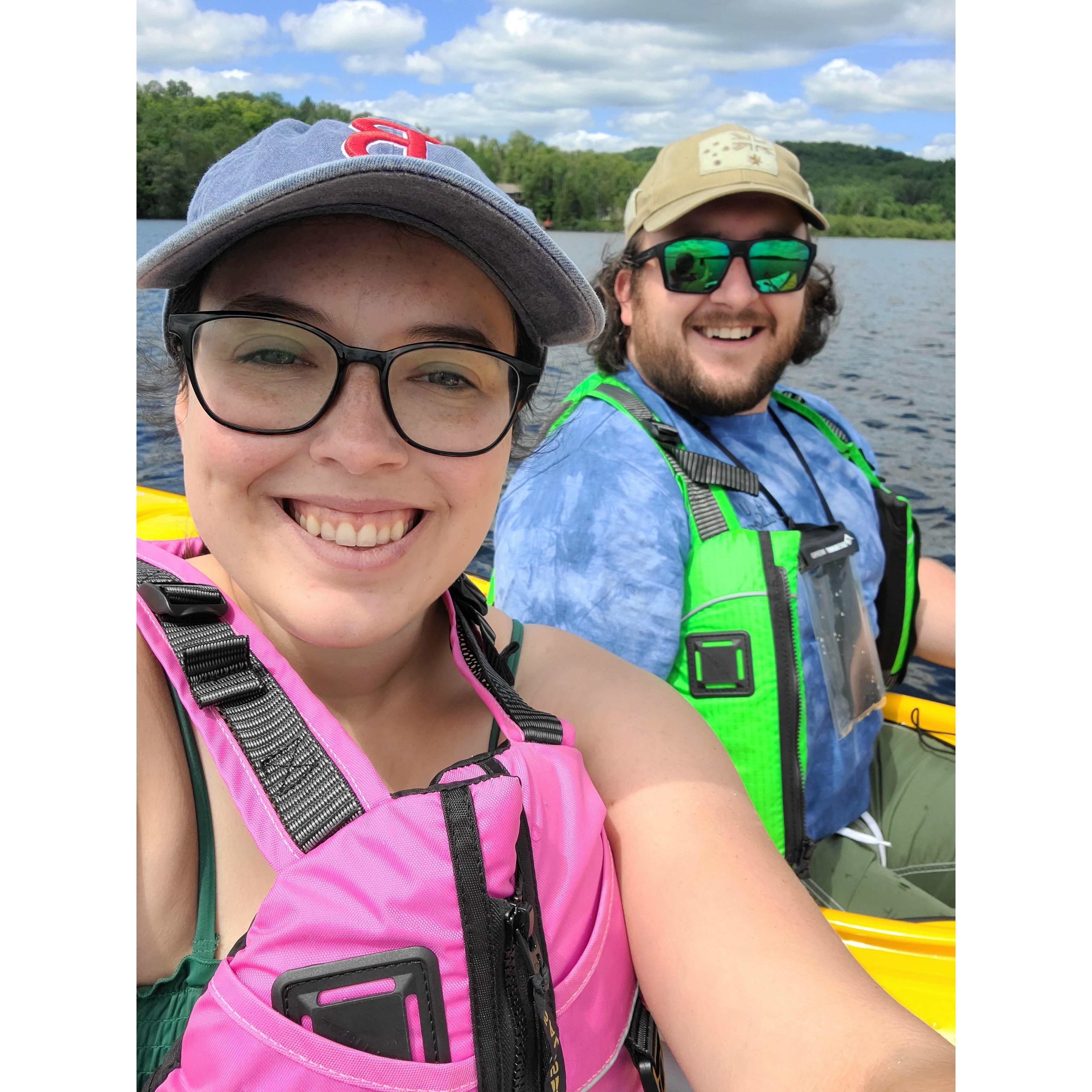 A romantic day of kayaking on Trout Lake.