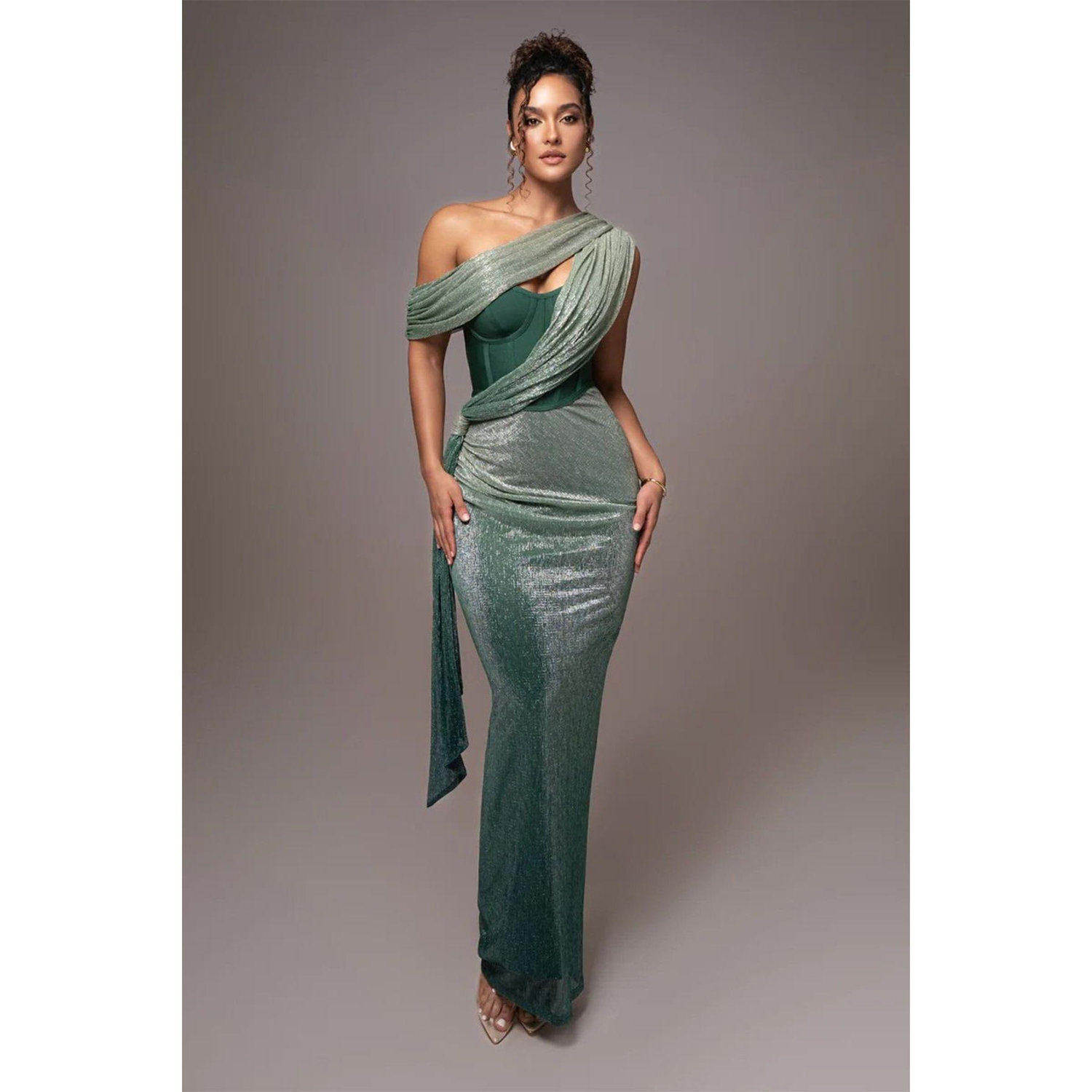 Colorful floor-length dress